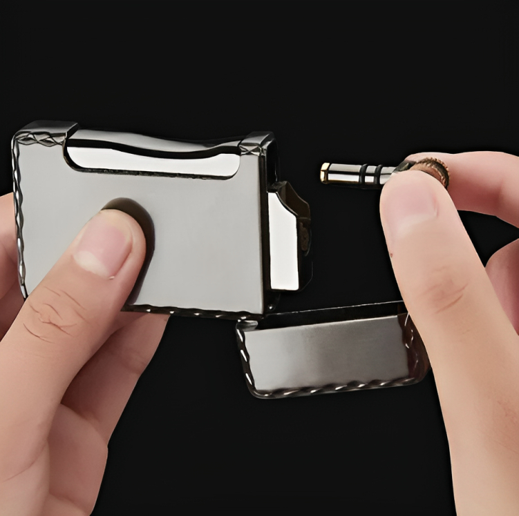 Picture of New Blue Flame Open Fire Free Switch Gas Lighter Inflatable Butane Cigarete Metal Lighters Worthy of Collection Lighter