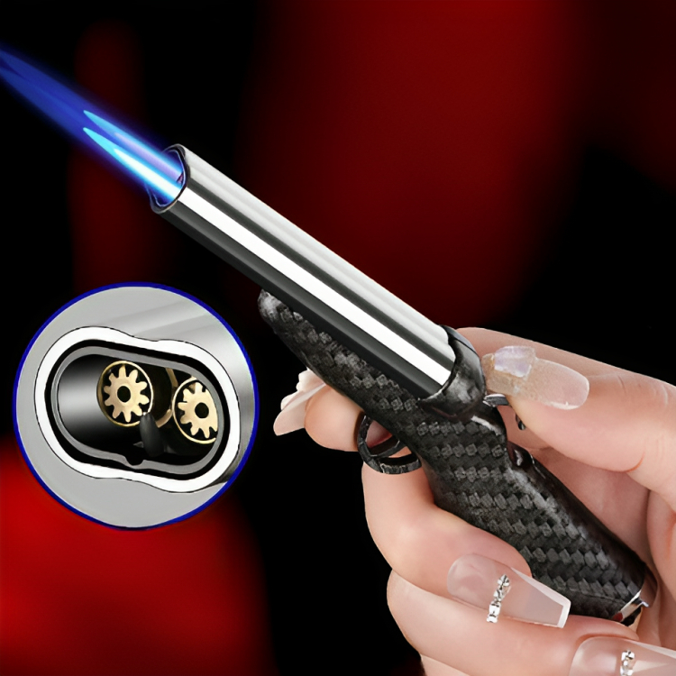 Picture of Creative Mini Dual Flame Refillable Butane Torch Lighter Cool Gadgets Candle Lighter Gifts for Men