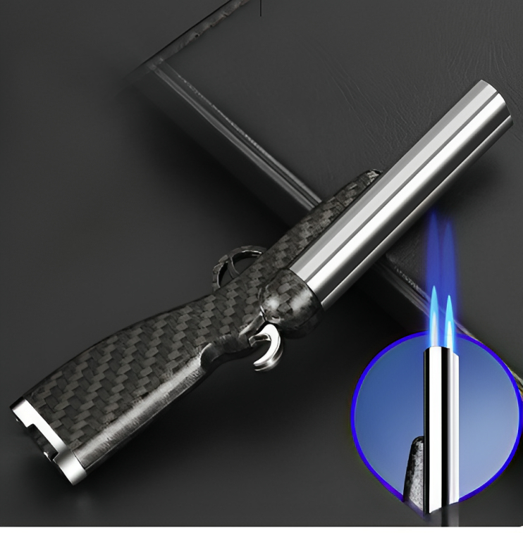 Picture of Creative Mini Dual Flame Refillable Butane Torch Lighter Cool Gadgets Candle Lighter Gifts for Men