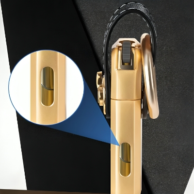 Picture of Mini Metal Key Chain Straight Flame Gas Lighter Grinding Wheel Flint Cigarete Lighter for Men