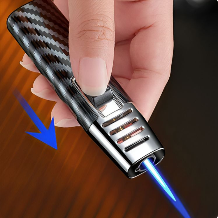 Picture of Windproof Metal Gas Torch Lighter Portable Cigar Lighter Powerful Turbo Inflatable Butane Jet Flame Lighter Kitchen BBQ Ignition