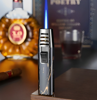 Picture of Windproof Metal Gas Torch Lighter Portable Cigar Lighter Powerful Turbo Inflatable Butane Jet Flame Lighter Kitchen BBQ Ignition