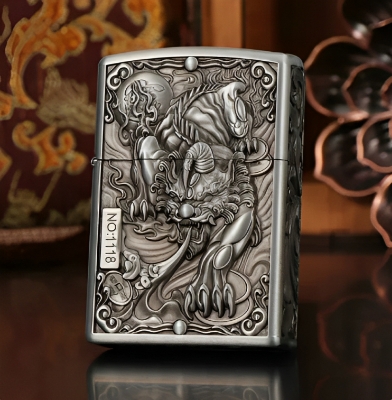 Picture of New Zorro Good quality 3D carved armor Windproof oil lighter