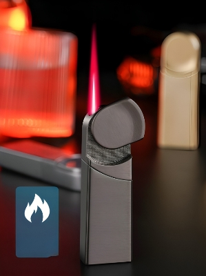 Picture of Creative Rotating Rocker Windproof Red Flame Lighter Small Portable Metal Inflatable Cigar Lighter Men's Gift Gadgets for Men