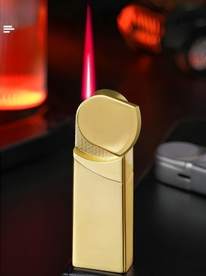 Picture of Creative Rotating Rocker Windproof Red Flame Lighter Small Portable Metal Inflatable Cigar Lighter Men's Gift Gadgets for Men