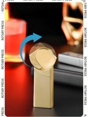 Picture of Creative Rotating Rocker Windproof Red Flame Lighter Small Portable Metal Inflatable Cigar Lighter Men's Gift Gadgets for Men