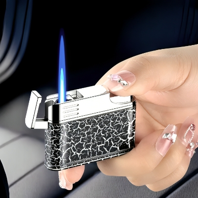 Picture of New Inflatable Gas Metal Lighter Outdoor Windproof Barbecue Kitchen Cigar Large Firepower Lighter Men's High End Gifts