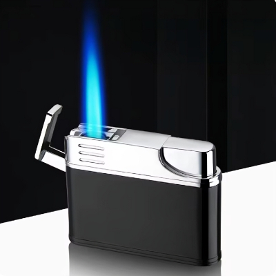 Picture of New Inflatable Gas Metal Lighter Outdoor Windproof Barbecue Kitchen Cigar Large Firepower Lighter Men's High End Gifts