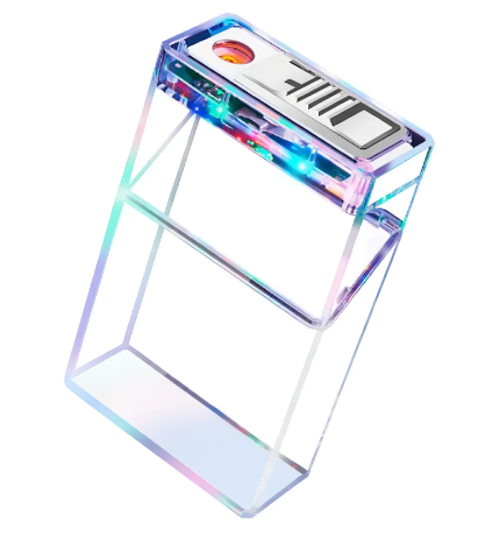 Picture of Brand New Type-c Rechargeable Cigarete Case Lighter Transparent Shell Visible Flash 20-pack Lighter Integrated Cigarete Case