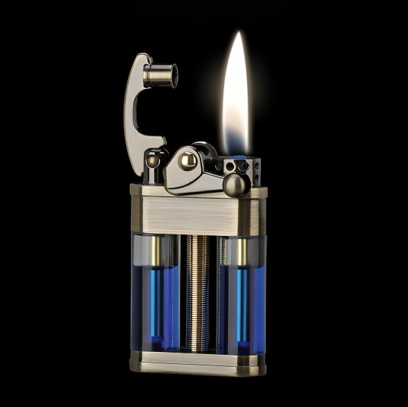 Picture of Zorro Metal oil Lighter Transparent Fuel Tank Creative Retro Grinding Wheel Portable Cigarete Lighter