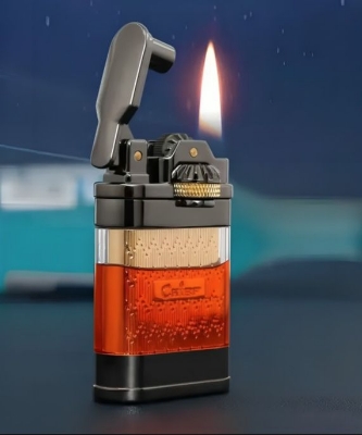Picture of CHIEF Kerosene Lighter Creative Gear Linkage Transparent Fuel Tank Cigarete Accessories for Men Retro Gift Brand New