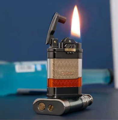 Picture of CHIEF Kerosene Lighter Creative Gear Linkage Transparent Fuel Tank Cigarete Accessories for Men Retro Gift Brand New