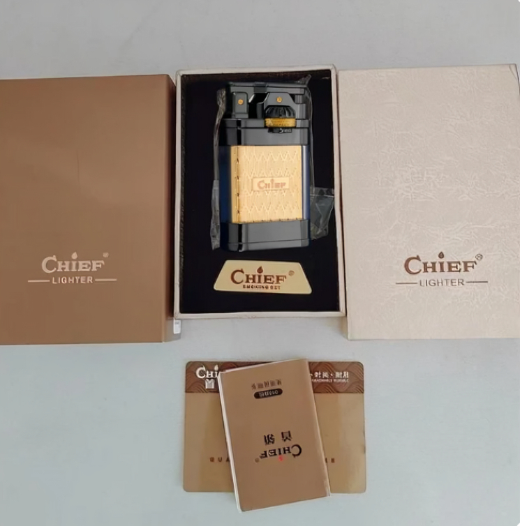 Picture of CHIEF Kerosene Lighter Creative Gear Linkage Transparent Fuel Tank Cigarete Accessories for Men Retro Gift Brand New