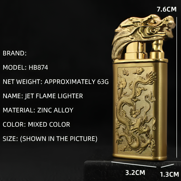 Picture of New Leading Double Fire Inflatable Windproof Lighter Metal Jet Flame to Open Flame Cigarete Lighter Wholesale