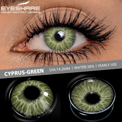 Picture of New Eyeshare Cyprus Green Color Contact Lens With Regular Kit Box For Men And Women. 1 Pair Eyeshare Color Contact Lens For Eye Makeup and Cosmetics.Eyeshare Cyprus Series. #cyprus