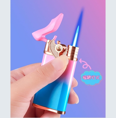 Picture of Metal Windproof Portable Butane Gas Blue Flame Gun Lighter Direct Charging Holiday Outdoor BBQ Kitchen Cigar Men Gift