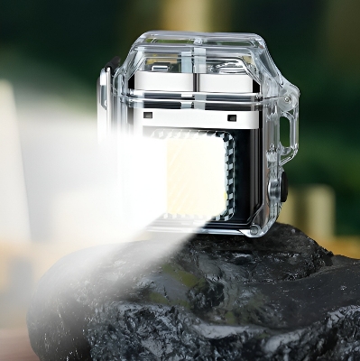 Picture of Type C Fast Charging Transparent Shell Waterproof Tungsten Filament Ci#garette Lighter with Lighting for Men Charging Light
