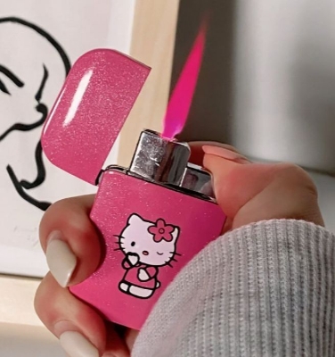 Picture of Red Flame Hello Kitty Metal Windproof Lighter Gift