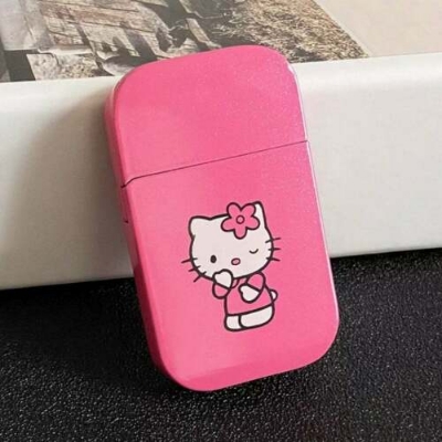 Picture of Red Flame Hello Kitty Metal Windproof Lighter Gift