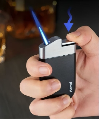 Picture of Windproof Metal Lighters Oblique Fire Direct Blast Lighter Cool Butane Gas Inflatable Lighter