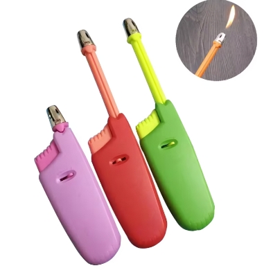 Picture of Candle Lighter Adjustable Kitchen Igniter Mini Butane Gas Refillable Plastic Torch Lighter for BBQ Outdoor Fire Start 11-18cm lighter