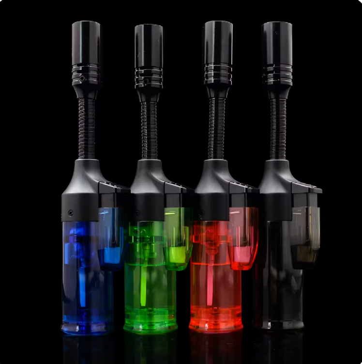Picture of 360 Degree Hose Torch Lighter Gas visible Jet Lighter Refillable Butane Lighter Adjustable Flame size Men's Gadget