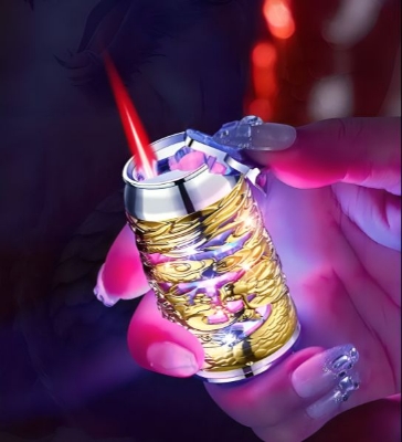 Picture of New Butane Gas Lighter 3D Relief Panlong Colorful Luminescent Inflatable Lighter