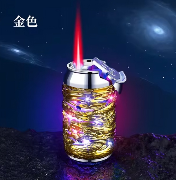 Picture of New Butane Gas Lighter 3D Relief Panlong Colorful Luminescent Inflatable Lighter