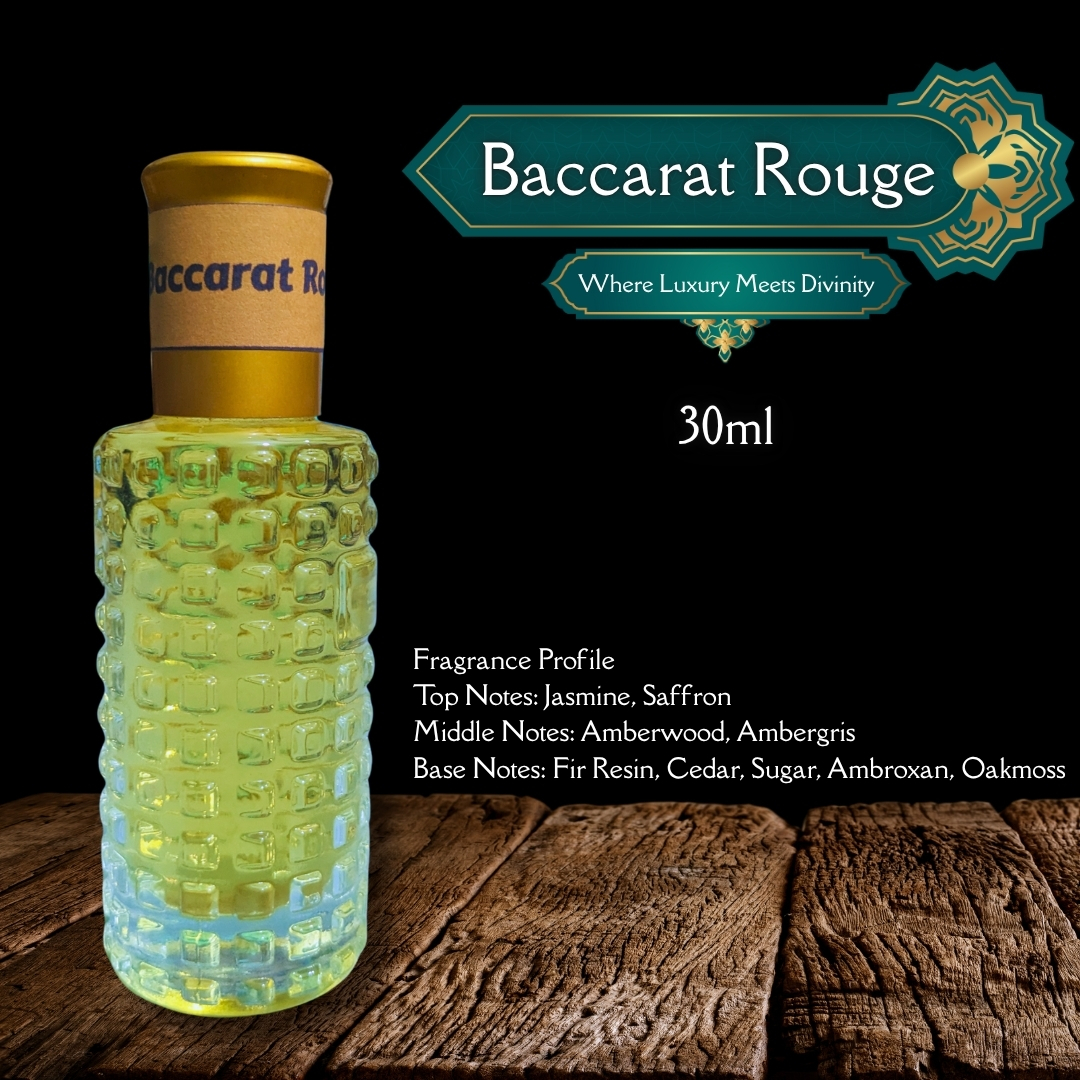 Picture of New Premium Baccarat Rouge Luxury attar 30ml Traditional Fragrance Luxurious Islamic Scent attar for unisex Signature Aroma Non-alcohol Halal Perfume/Attar. #baccaratrouge