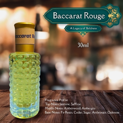Picture of New Premium Baccarat Rouge Luxury attar 30ml Traditional Fragrance Luxurious Islamic Scent attar for unisex Signature Aroma Non-alcohol Halal Perfume/Attar. #baccaratrouge