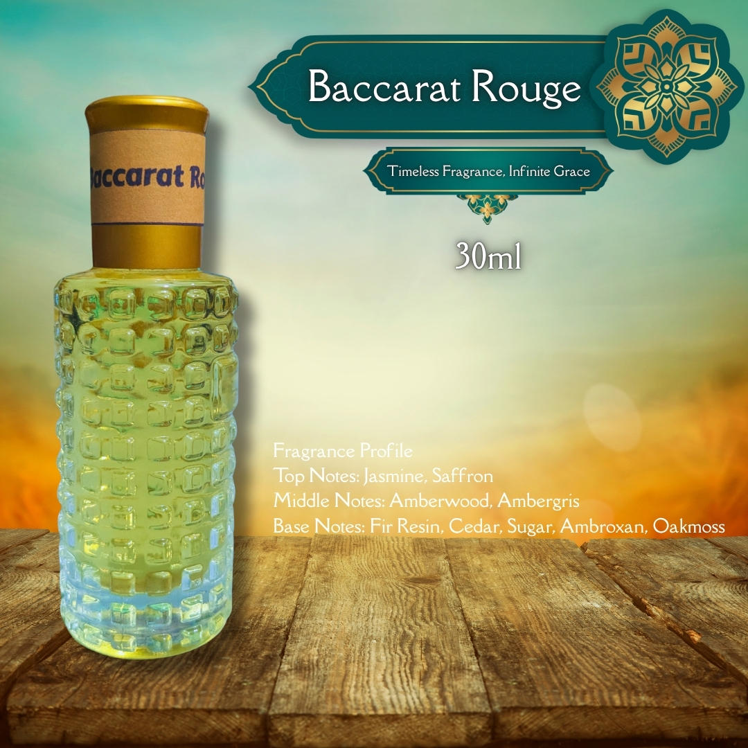 Picture of New Premium Baccarat Rouge Luxury attar 30ml Traditional Fragrance Luxurious Islamic Scent attar for unisex Signature Aroma Non-alcohol Halal Perfume/Attar. #baccaratrouge