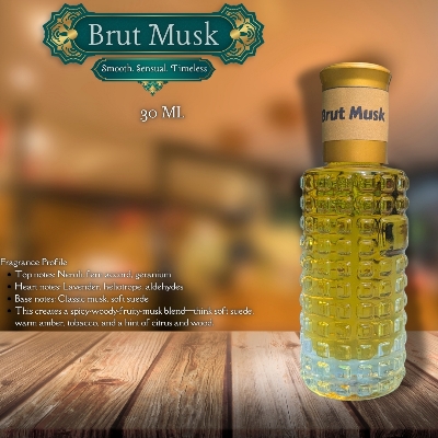 Picture of New Premium Brut Musk Luxury attar 30ml Traditional Fragrance Luxurious Islamic Scent attar for unisex Signature Aroma Non-alcohol Halal Perfume/Attar. #brutmusk