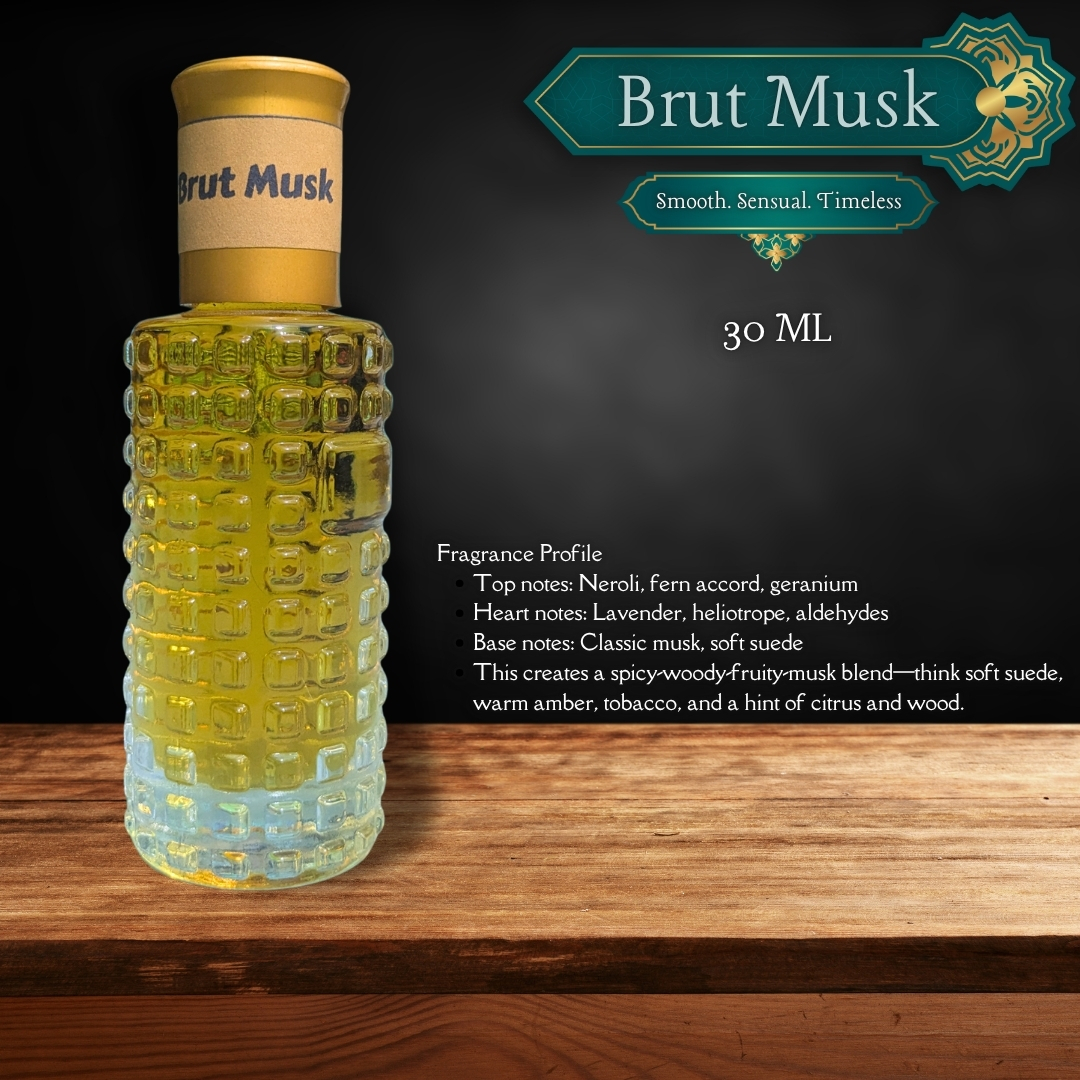 Picture of New Premium Brut Musk Luxury attar 30ml Traditional Fragrance Luxurious Islamic Scent attar for unisex Signature Aroma Non-alcohol Halal Perfume/Attar. #brutmusk