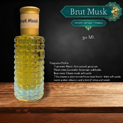 Picture of New Premium Brut Musk Luxury attar 30ml Traditional Fragrance Luxurious Islamic Scent attar for unisex Signature Aroma Non-alcohol Halal Perfume/Attar. #brutmusk