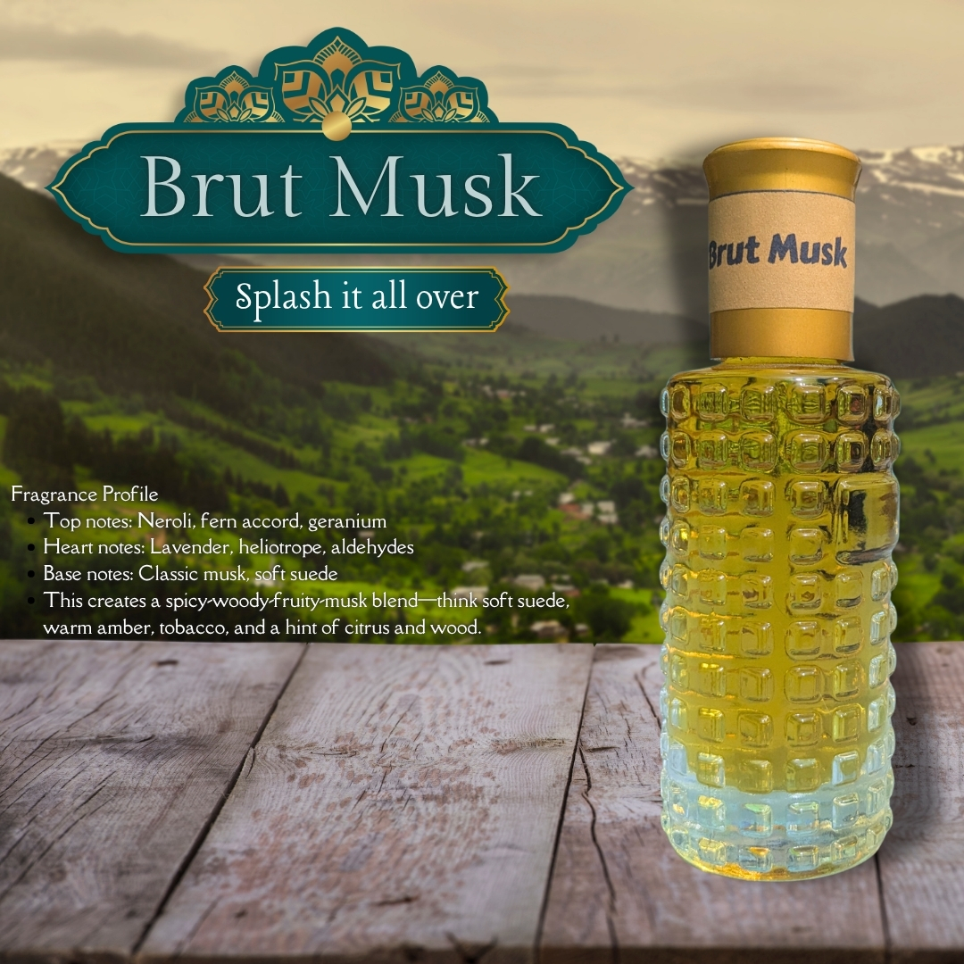 Picture of New Premium Brut Musk Luxury attar 30ml Traditional Fragrance Luxurious Islamic Scent attar for unisex Signature Aroma Non-alcohol Halal Perfume/Attar. #brutmusk