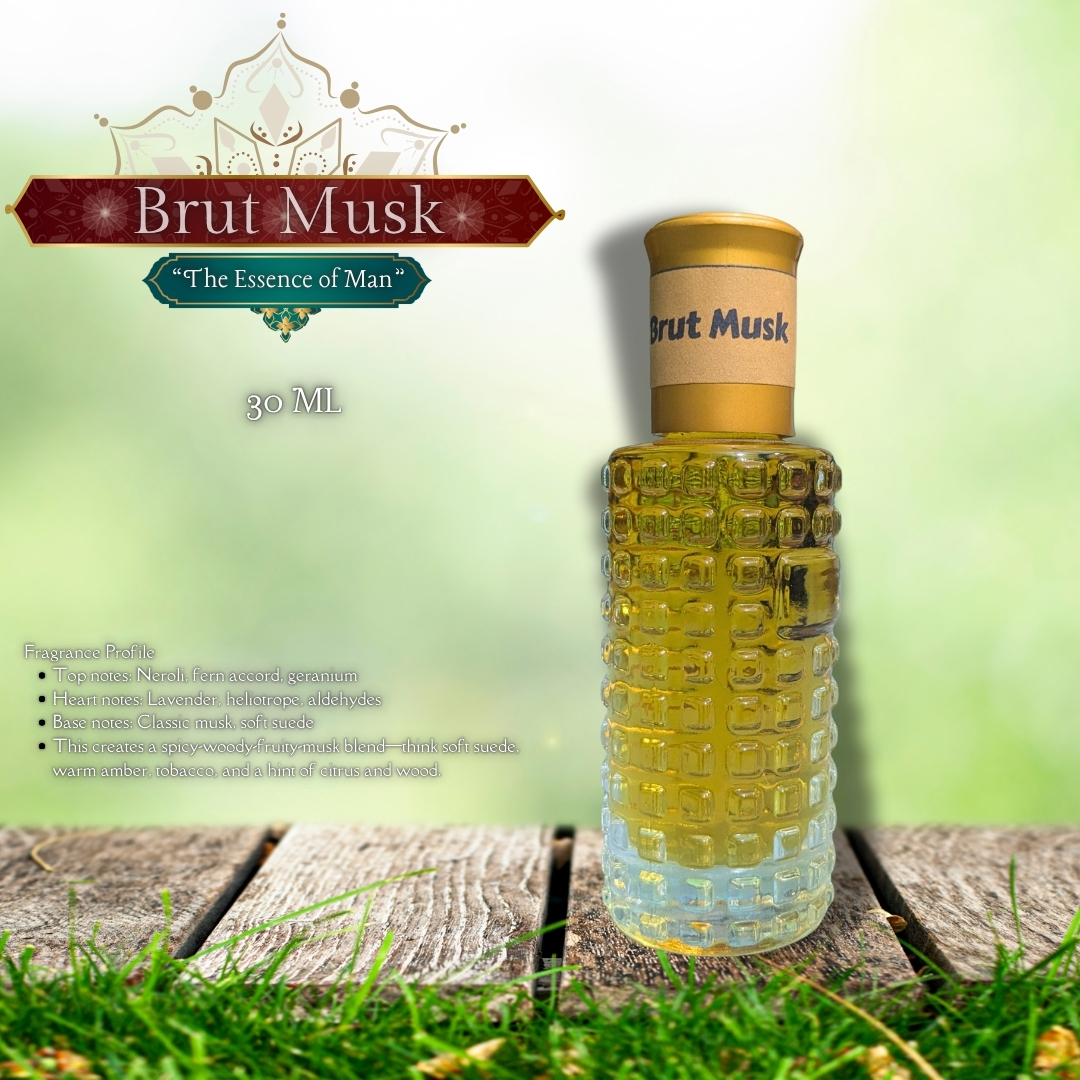 Picture of New Premium Brut Musk Luxury attar 30ml Traditional Fragrance Luxurious Islamic Scent attar for unisex Signature Aroma Non-alcohol Halal Perfume/Attar. #brutmusk
