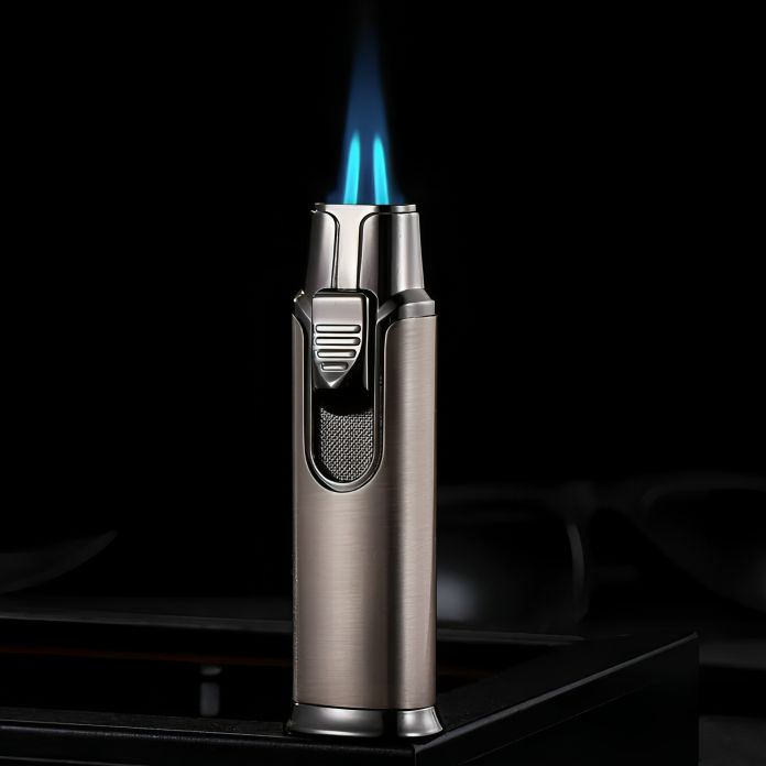 Picture of Metal Double Flame Windproof Lighter Large Flame Lighter Jet Flame Lighter Gadgets For Men
