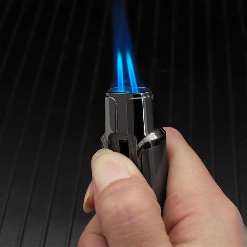 Picture of Metal Double Flame Windproof Lighter Large Flame Lighter Jet Flame Lighter Gadgets For Men