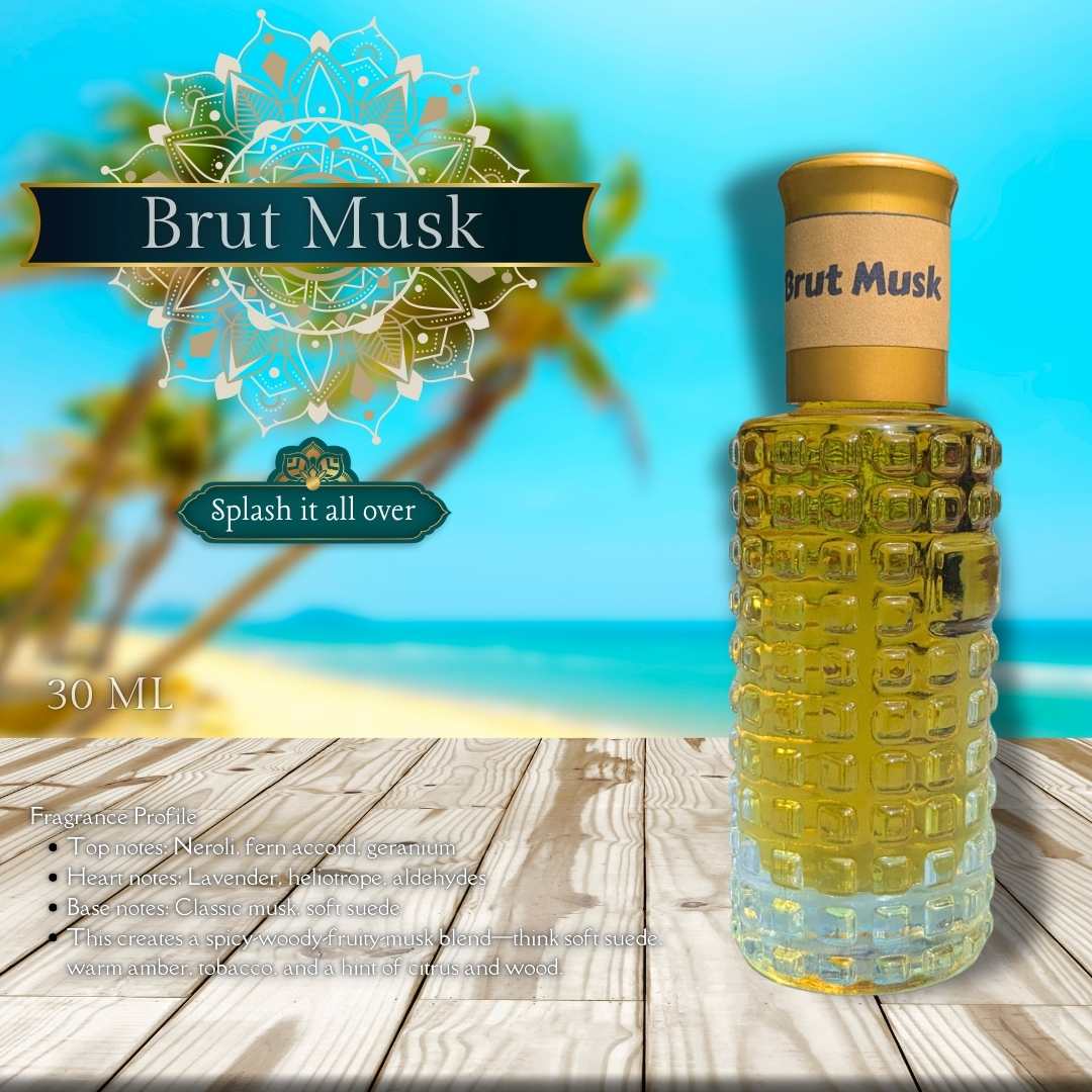 Picture of New Premium Brut Musk Luxury attar 30ml Traditional Fragrance Luxurious Islamic Scent attar for unisex Signature Aroma Non-alcohol Halal Perfume/Attar. #brutmusk