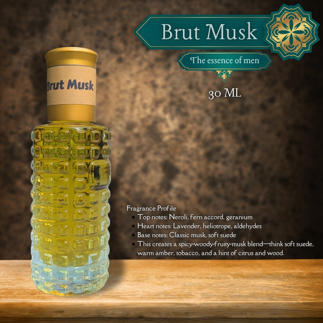 Picture of New Premium Brut Musk Luxury attar 30ml Traditional Fragrance Luxurious Islamic Scent attar for unisex Signature Aroma Non-alcohol Halal Perfume/Attar. #brutmusk