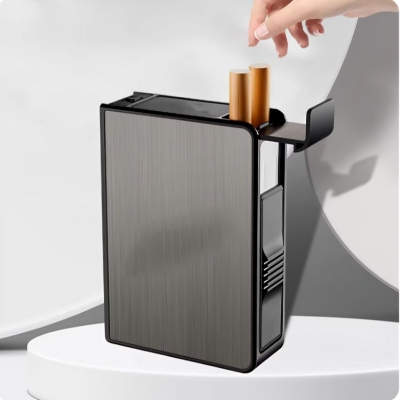 Picture of Portable Automatic Waterproof Metal Ci@garette Box 20pcs Capacity Ci@garette Holder Case Not Lighter Gadget For Men