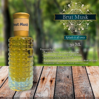 Picture of New Premium Brut Musk Luxury attar 30ml Traditional Fragrance Luxurious Islamic Scent attar for unisex Signature Aroma Non-alcohol Halal Perfume/Attar. #brutmusk
