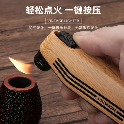 Picture of Honest Pipe lighter soft flame with Czech pipe tools Refillable Butane lighters gift