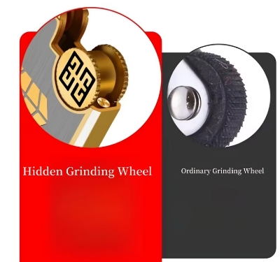 Picture of Fashion Ultra-thin Butane Gas Lighter Metal Grinding Wheel Ignition Lighter Accessories High Quality Gift New