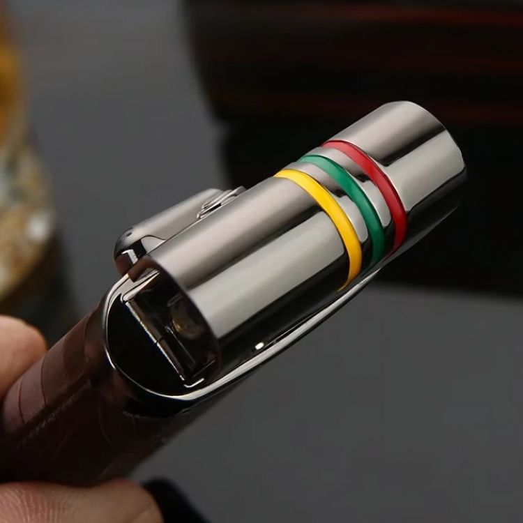 Picture of Honest Creative Metal PU Leather Rocker Arm Kerosene Lighter Automatic Open Cover Retro Collection Lighters