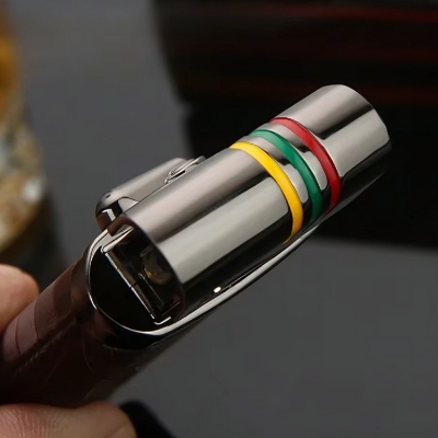 Picture of Honest Creative Metal PU Leather Rocker Arm Kerosene Lighter Automatic Open Cover Retro Collection Lighters