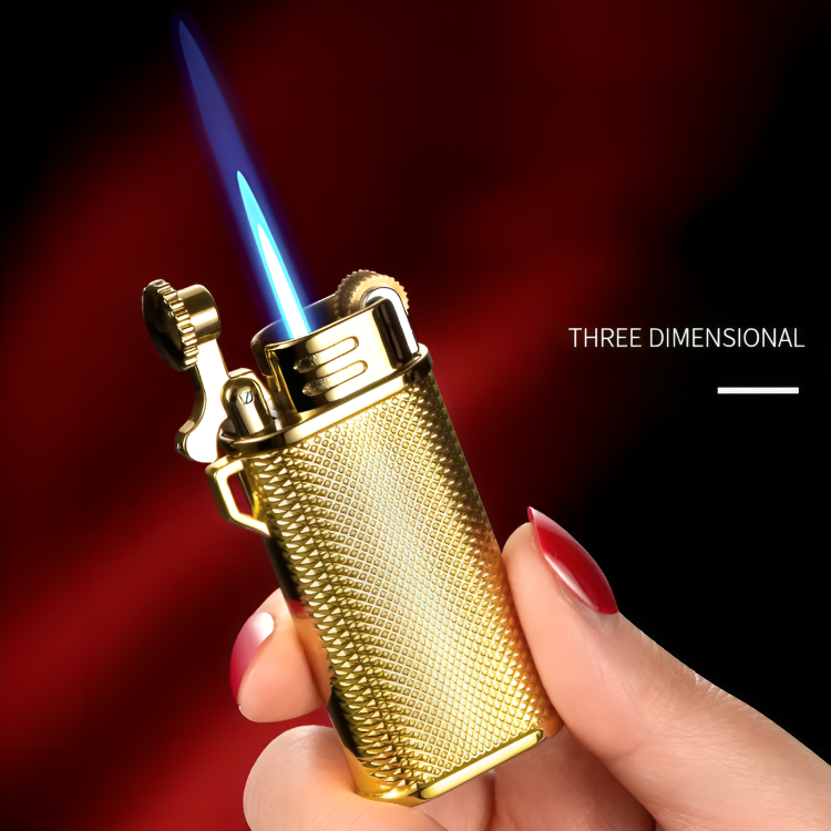 Picture of Mini Metal Grinding Wheel Lighter Windproof Cigar Lighter Gadgets For Men Unusual Butane Gas Lighter Torch Jet Lighters