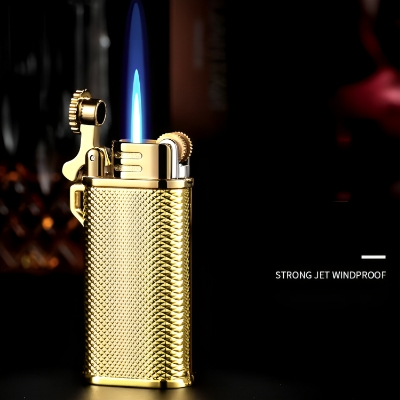 Picture of Mini Metal Grinding Wheel Lighter Windproof Cigar Lighter Gadgets For Men Unusual Butane Gas Lighter Torch Jet Lighters