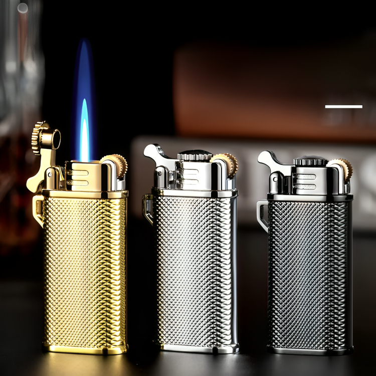 Picture of Mini Metal Grinding Wheel Lighter Windproof Cigar Lighter Gadgets For Men Unusual Butane Gas Lighter Torch Jet Lighters