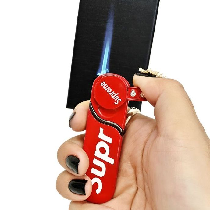Picture of New rocker arm blue flame direct windproof lighter gas inflatable retro personalized creative men's igniter gift